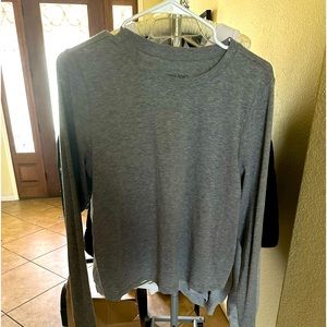 Super Soft Slub Crew Neck Long Sleeve Crop Tee size 0